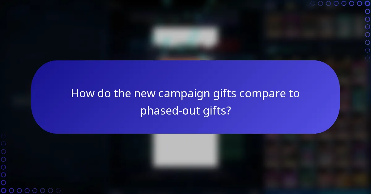 How do the new campaign gifts compare to phased-out gifts?