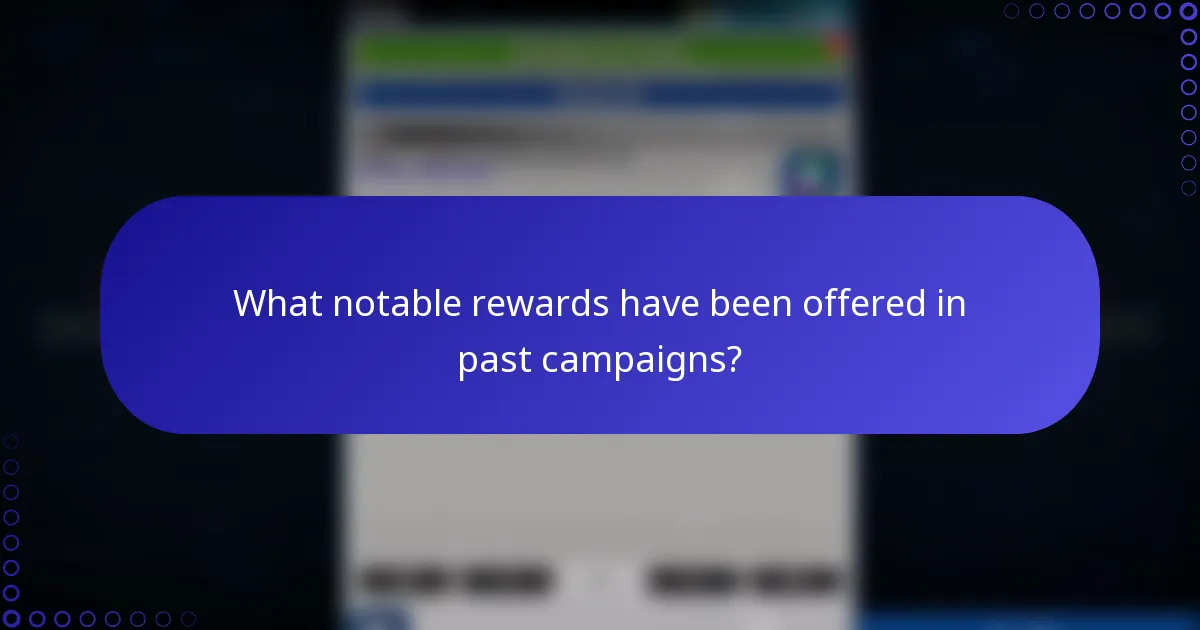 What notable rewards have been offered in past campaigns?